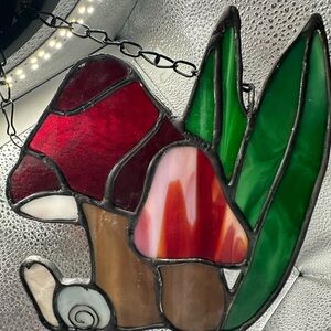 C Vibrant Stained Glass Mushroom Art